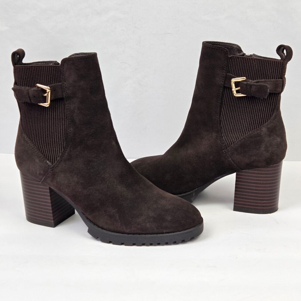 Blondo Waterproof Brown Suede Ankle Boots w/ Block Heel Size7.5M